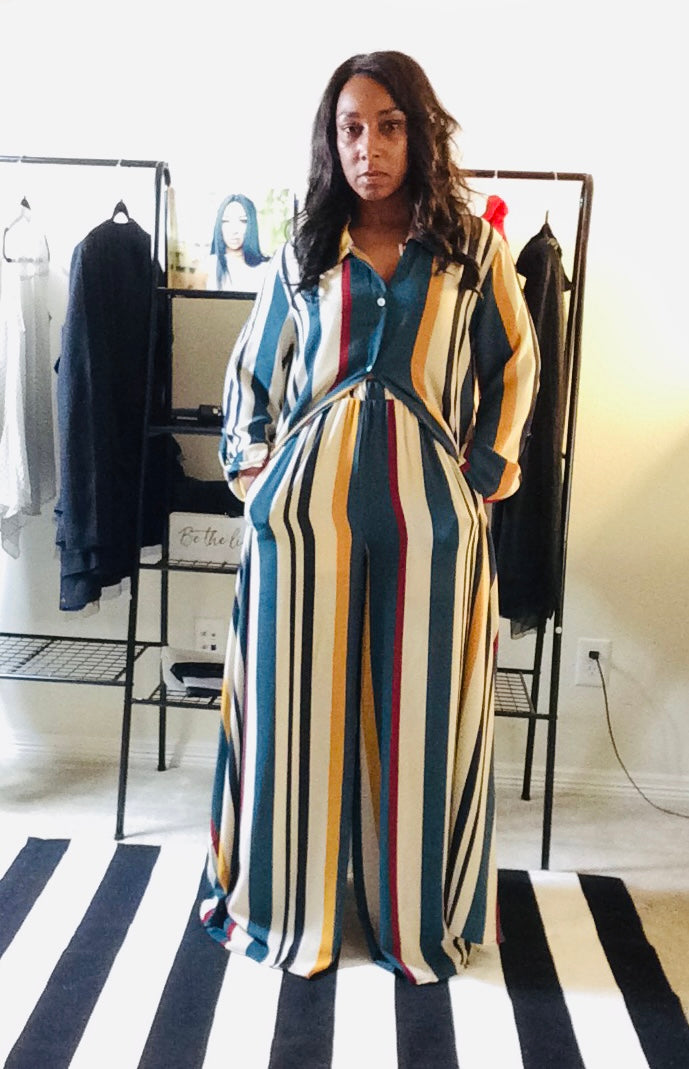 Two-Piece Striped Set
