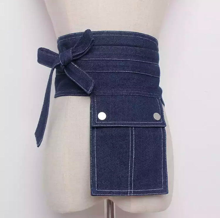 Denim Pocket Wrap Belt