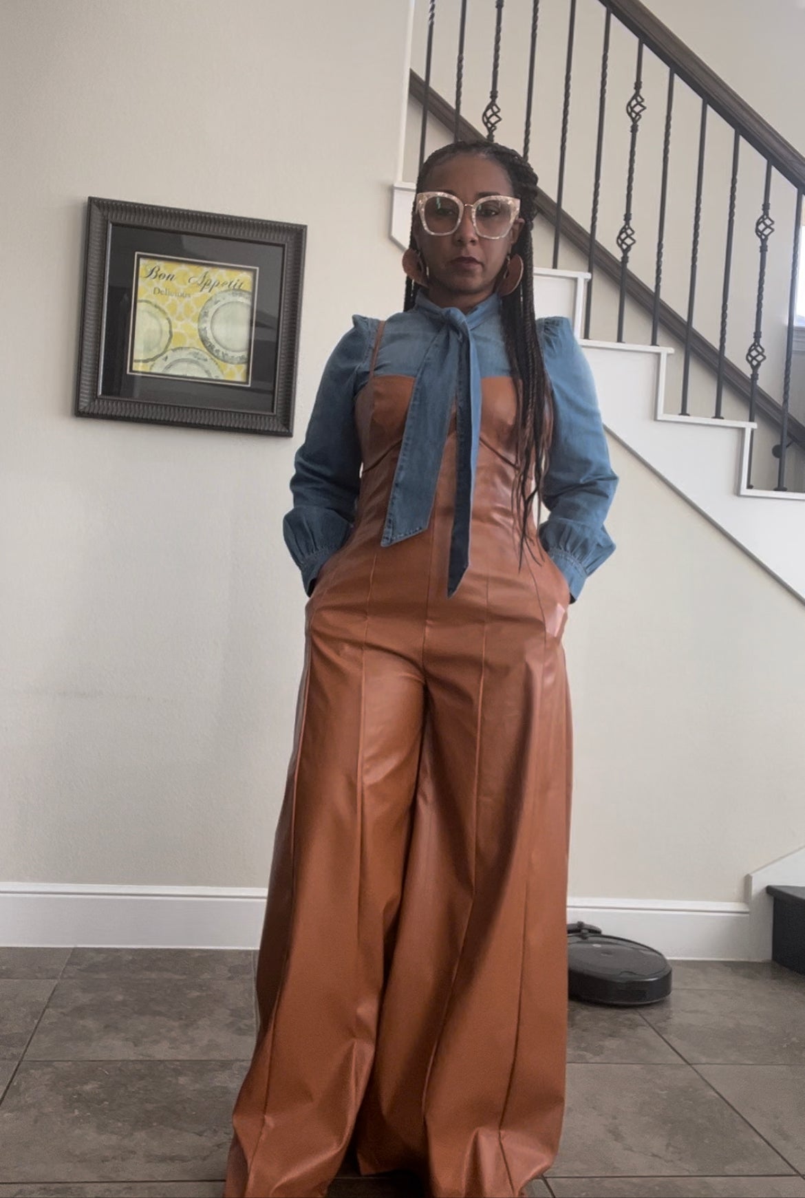 Faux Leather Jumpsuit